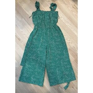 London Times Women's Size‎ 6 Green White Jumpsuit Dress Summer Sleeveless
